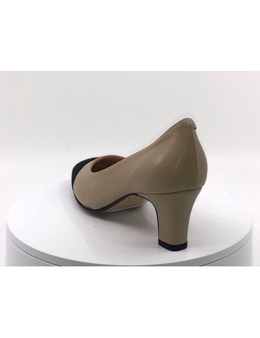 Escarpins 3402Cuir beige et noir