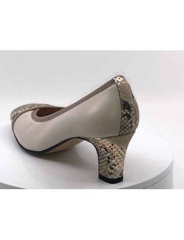 Escarpins Beige/ reptile argent