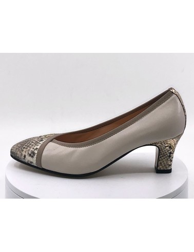 Escarpins Beige/ reptile argent