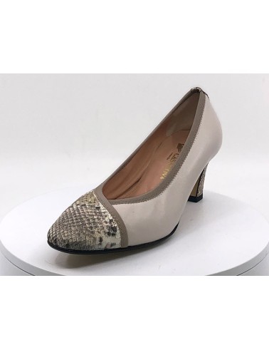 Escarpins Beige/ reptile argent