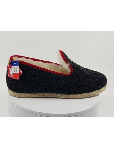 Chaussons Tweed noir rouge
