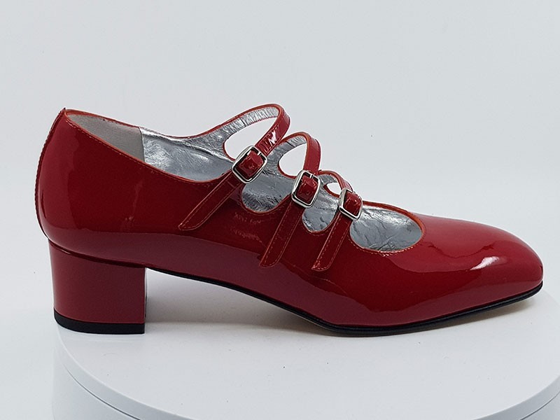 Chaussure babies rouge CAREL PARIS -  France  Petits talons, Lacets  chaussures, Chaussures femme