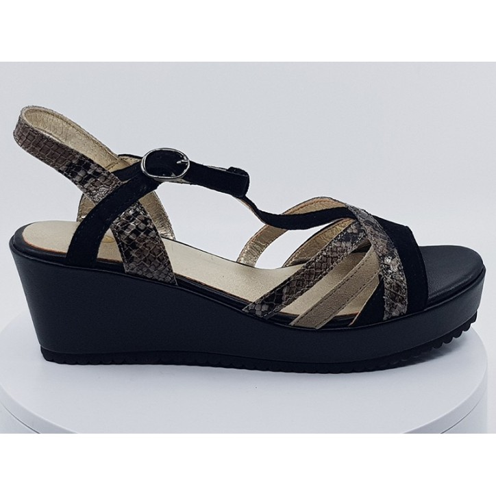 Sandales Esnou noir velours