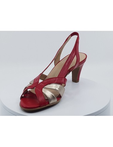 Escarpins F3688 rouge-doré