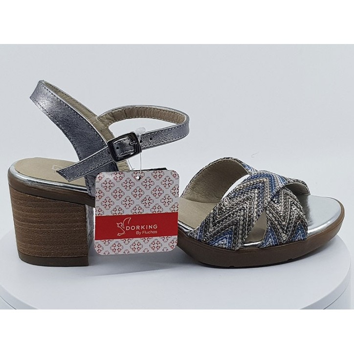 Sandales D7871 argent bleu