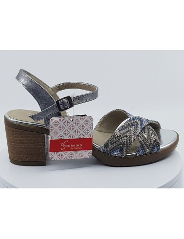 Sandales D7871 argent bleu