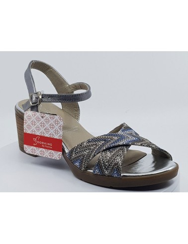 Sandales D7871 argent bleu