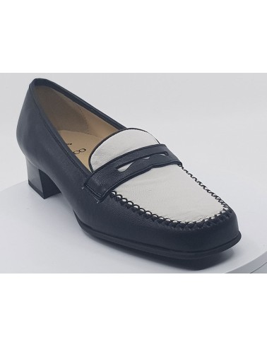 Mocassins Sophie marine blanc
