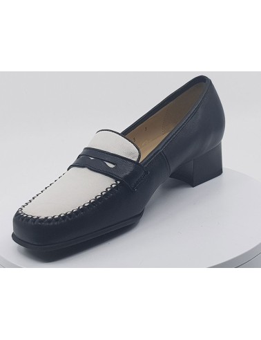 Mocassins Sophie marine blanc