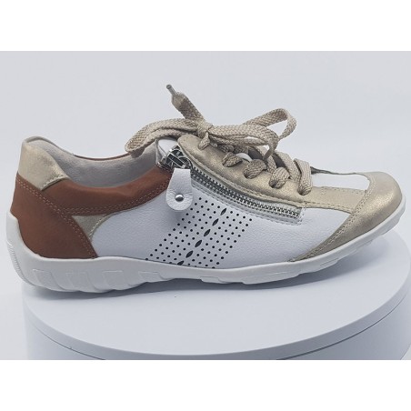 Sneakers R3424 blanc camel or