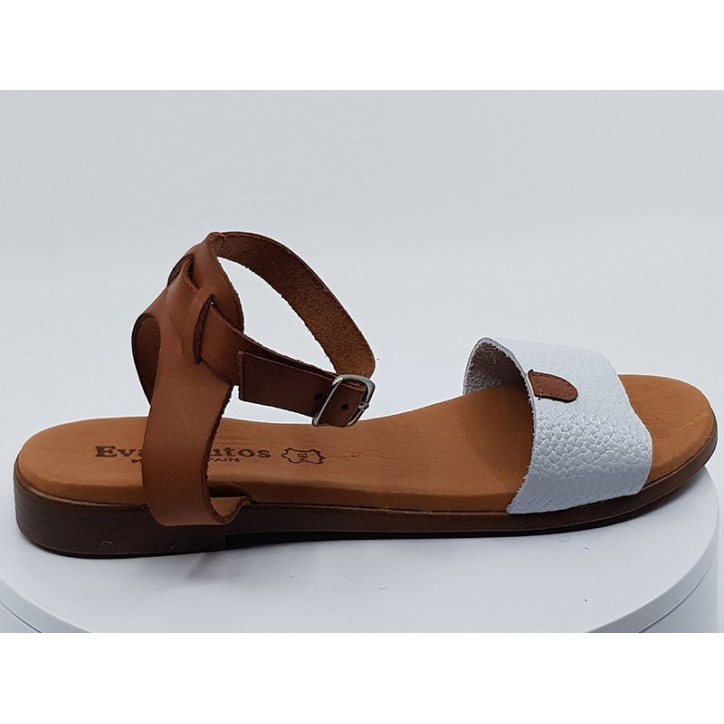 Sandales 9152 Blanc/Camel