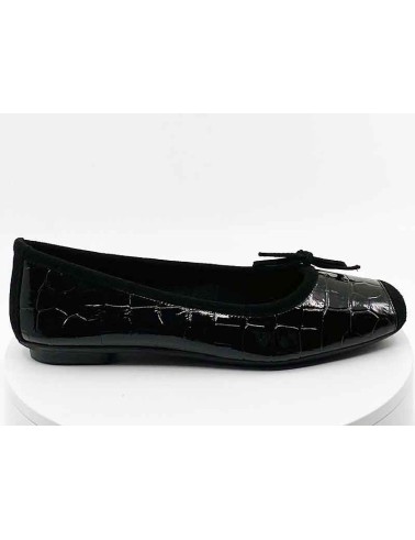 BALLERINES VERNIS NOIR CROCO I FRANCEL CHAUSSURES.COM