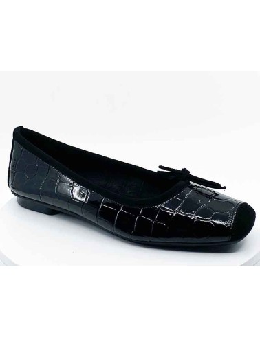 BALLERINES VERNIS NOIR CROCO I FRANCEL CHAUSSURES.COM