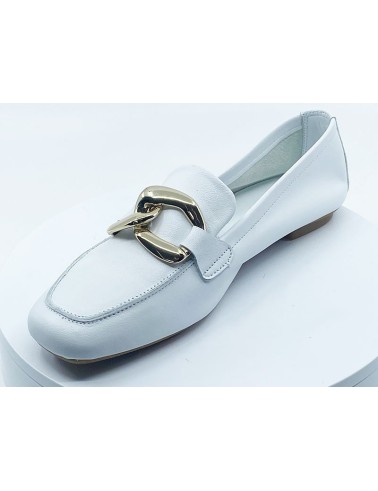 MOCASSINS FEMME CUIR BLANC I FRANCEL CHAUSSURES