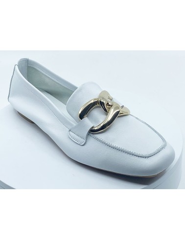 MOCASSINS FEMME CUIR BLANC I FRANCEL CHAUSSURES
