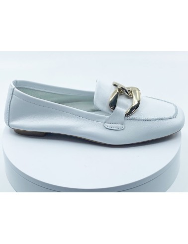 Mocassins femmes cuir blanc - Reqin's