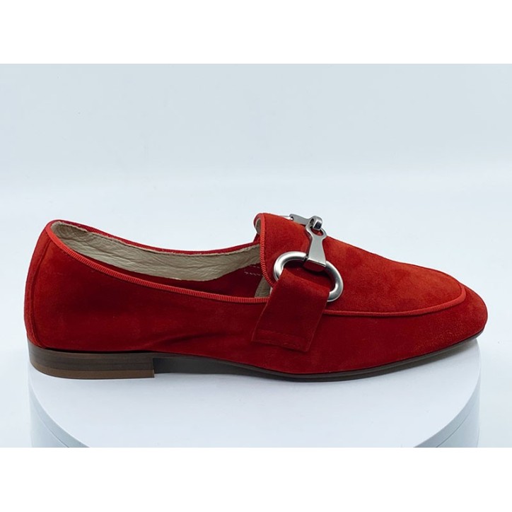 mocassins rouge nubuck pour femme