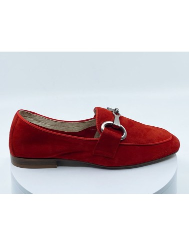 mocassins rouge nubuck pour femme