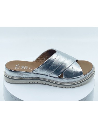 Mules femmes couleur argent