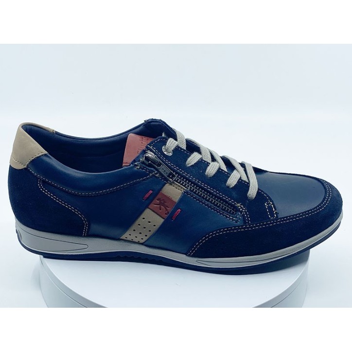 Derby cuir bleu marine pour hommes