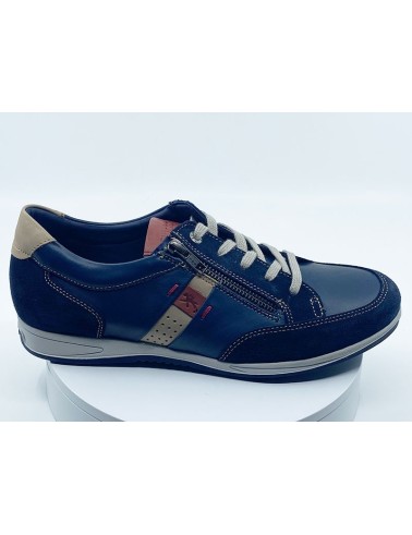 Derby cuir bleu marine pour hommes