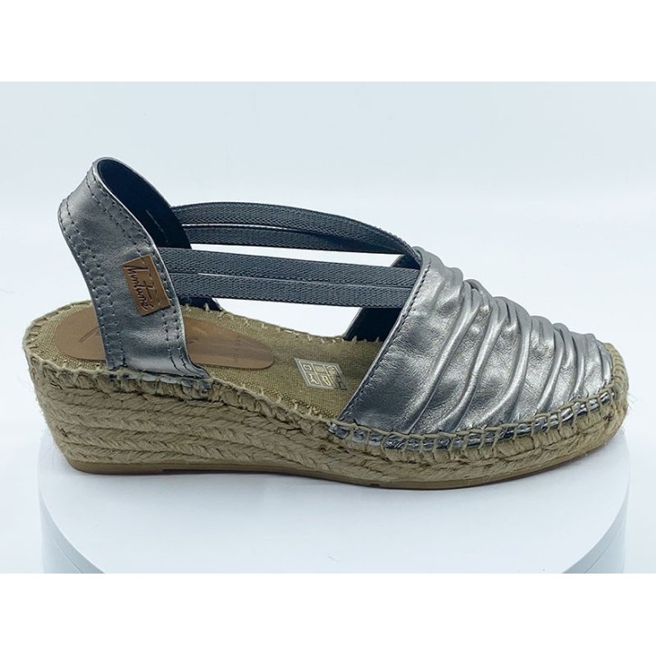 Espadrilles argent compensées - Montané