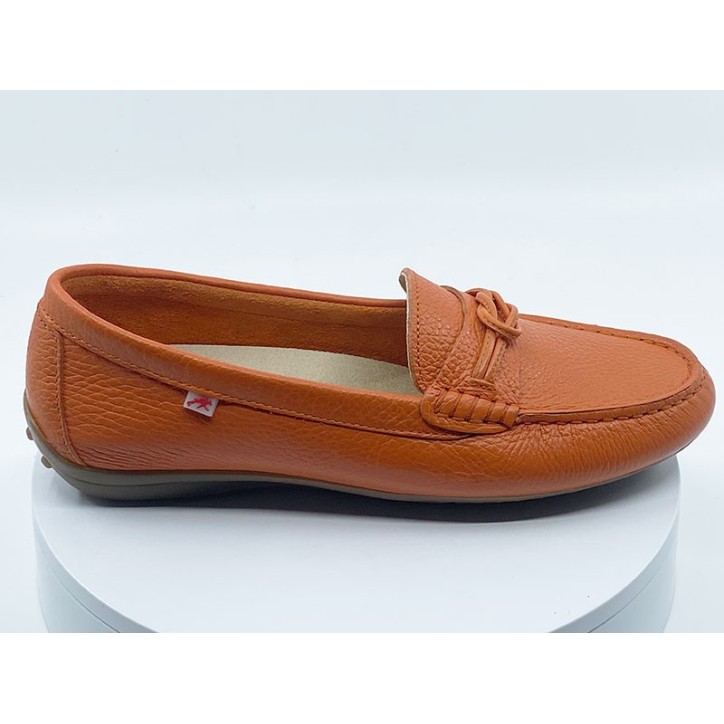 Mocassins cuir orange pour femmes