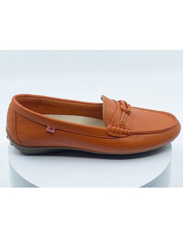 Mocassins cuir orange pour femmes