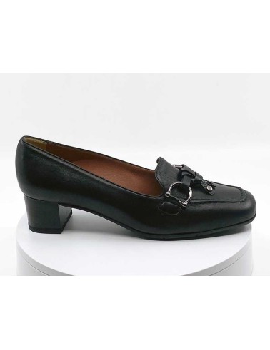 Mocassins noir femmes noir en cuir