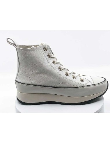 Baskets montante style converse rosemetal cuir blanc