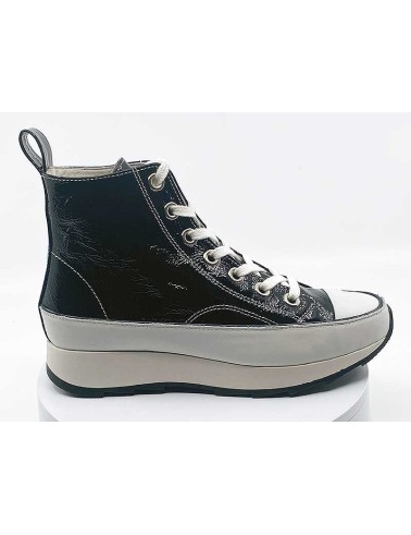 sneakers montantes noir vernis pour femmes