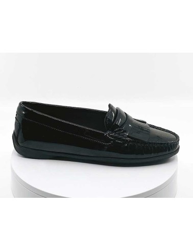 Mocassins femmes noir vernis