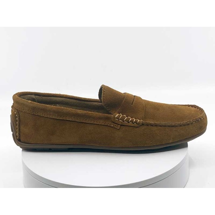 Mocassins marron nubuck homme