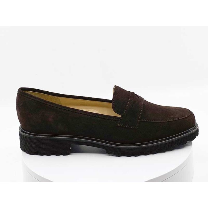 Mocassins 11085 Chocolat veau velours - Brunate