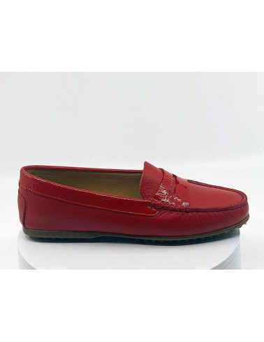 Mocassins Genova Rouge Vernis en cuir