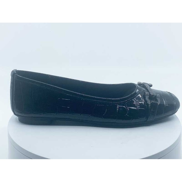 Ballerines Hanita Noir croco vernis reqins