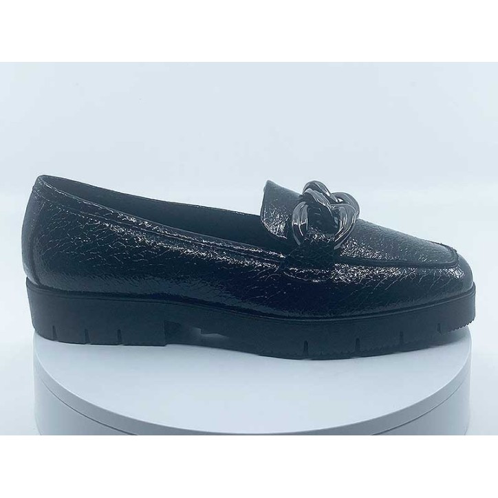 Mocassins Mashi Noir vernis reqins