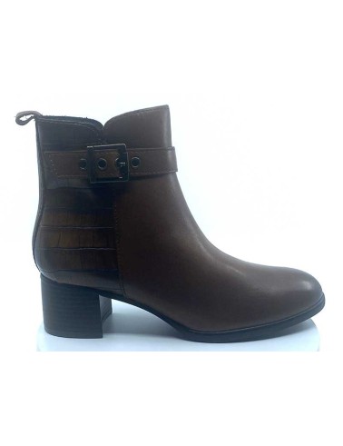 Bottines 25354 Marron Croco Cuir