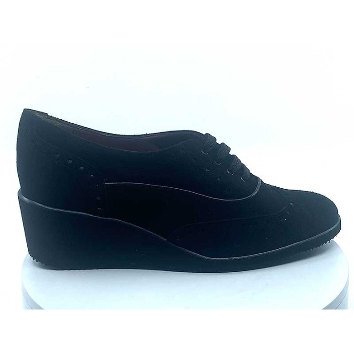 Derby femme Noir Nubuck - Vitulli