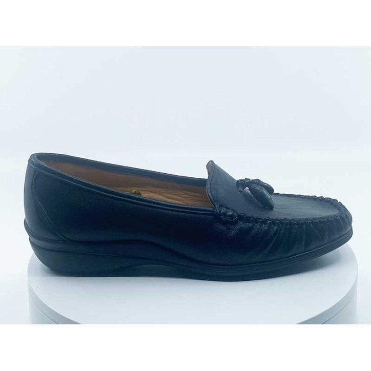 Mocassins femmeNoir Cuir - vitulli