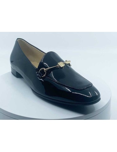 Mocassins Femme en Cuir Noir Vernis