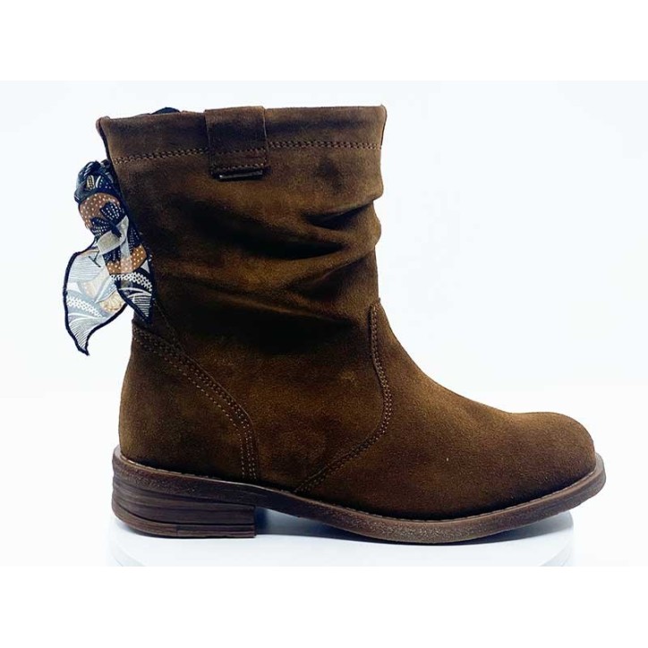 Boots femme Camel Velours Goodstep