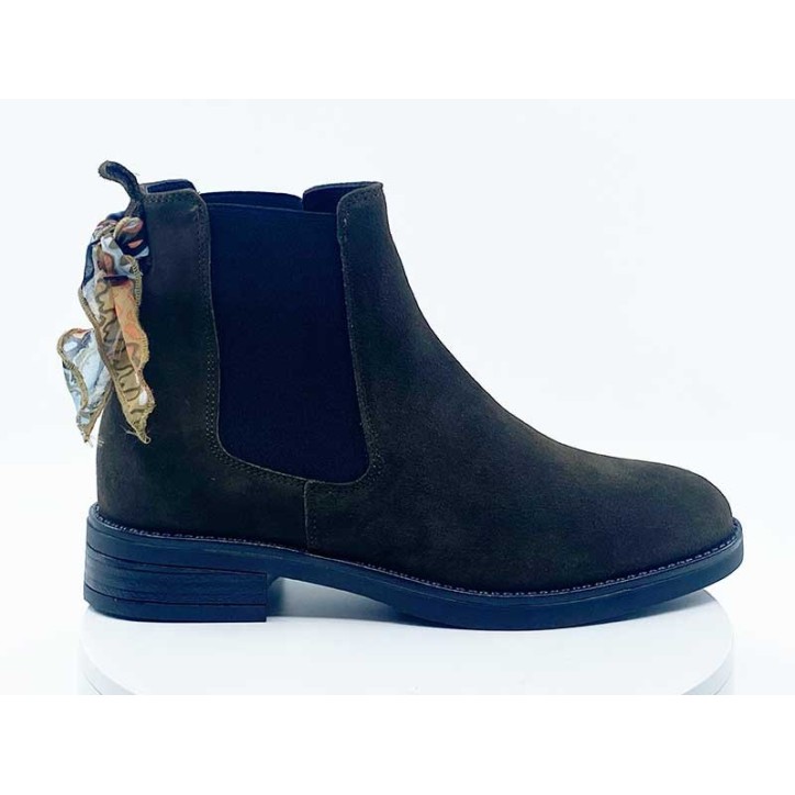 Richelieu femme Kaki Velours Goodstep