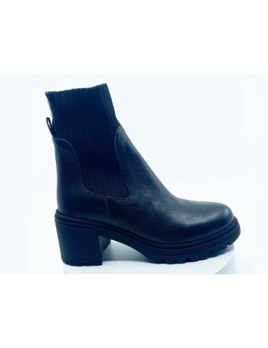 Boots femme noir cuir grainé Reqins