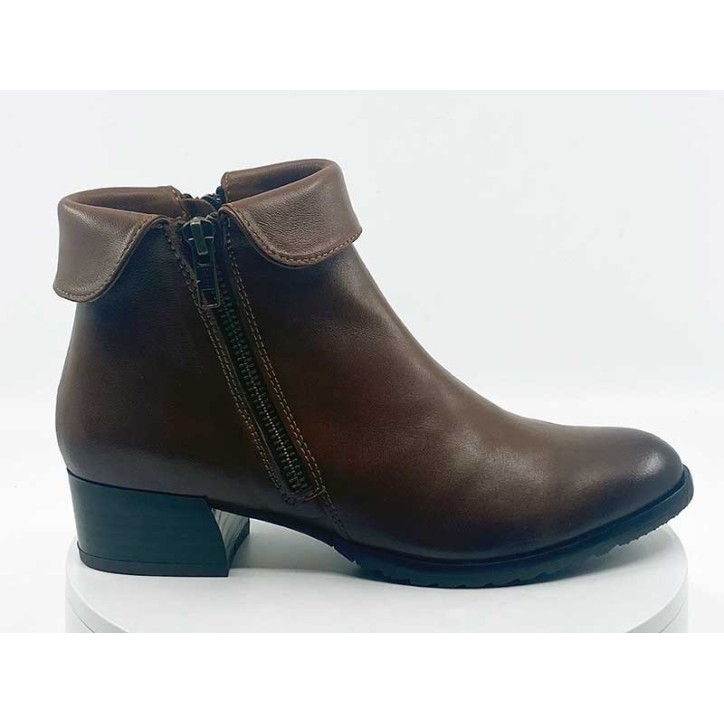 Boots femme cognac cuir