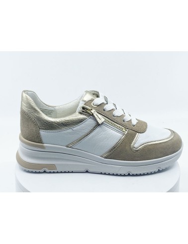 Sneakers 38412 Beige Blanc Doré
