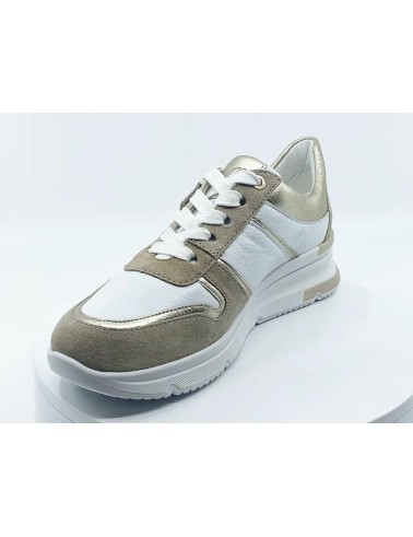 Sneakers / Baskets blanches - dorées pour femmes