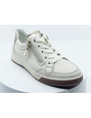 Sneakers 34423 Blanc Platine Cuir