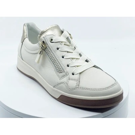 Sneakers 34423 Blanc Platine Cuir