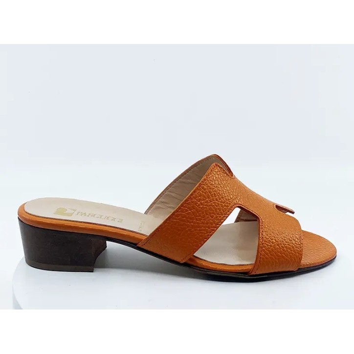 Mules 62t40 Orange Cuir